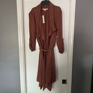 Rust colored denim long jacket